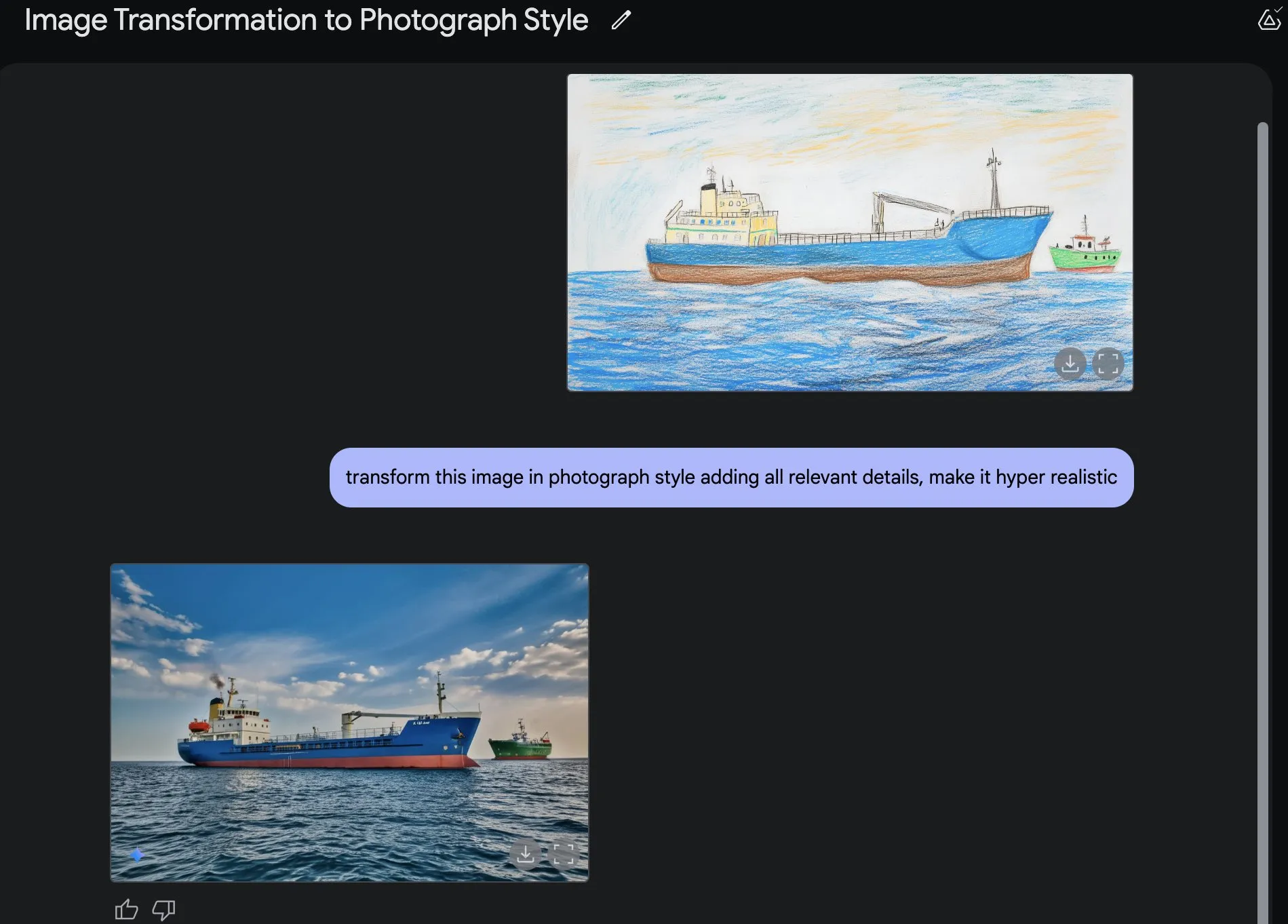 Gemini flash différents variantes d'une image